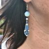 boucles d'oreilles vintage bleu antique
